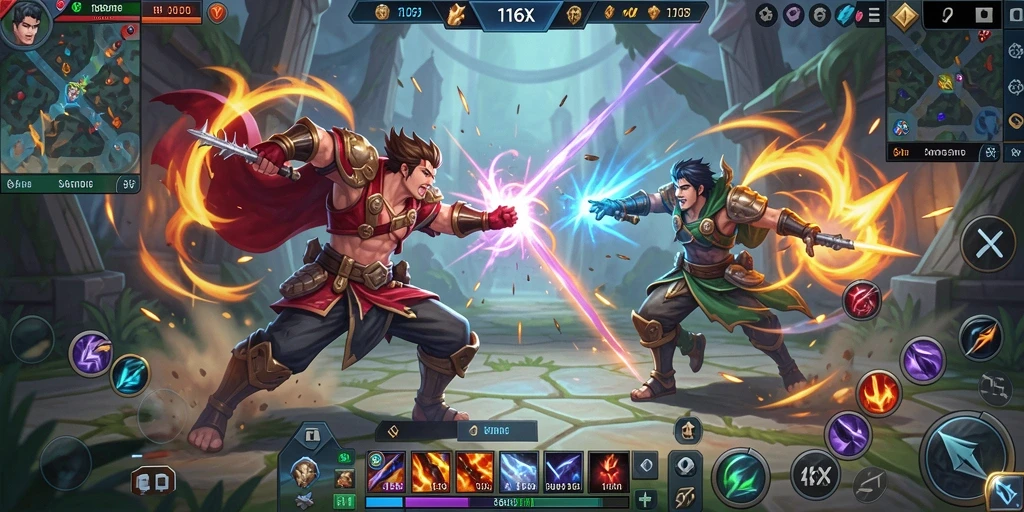 Tampilan gameplay seru dengan karakter yang beragam di 116X.