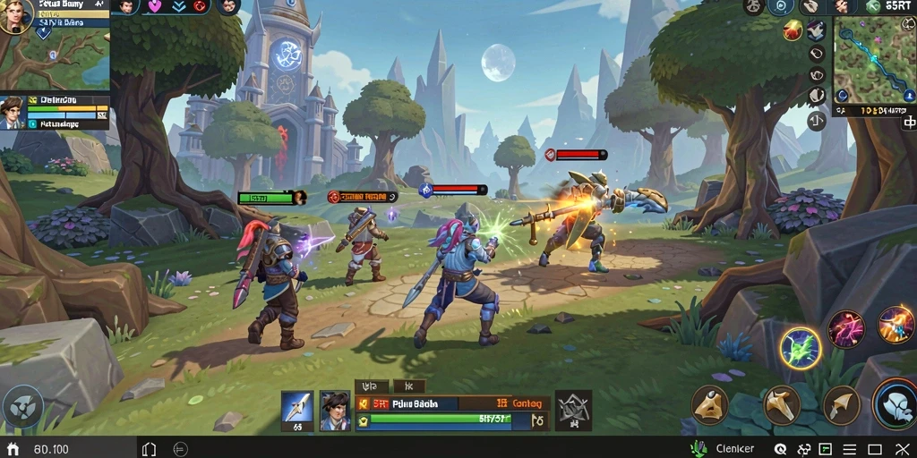 Screenshot gameplay 5RT menunjukkan aksi epik dan dunia yang luas.