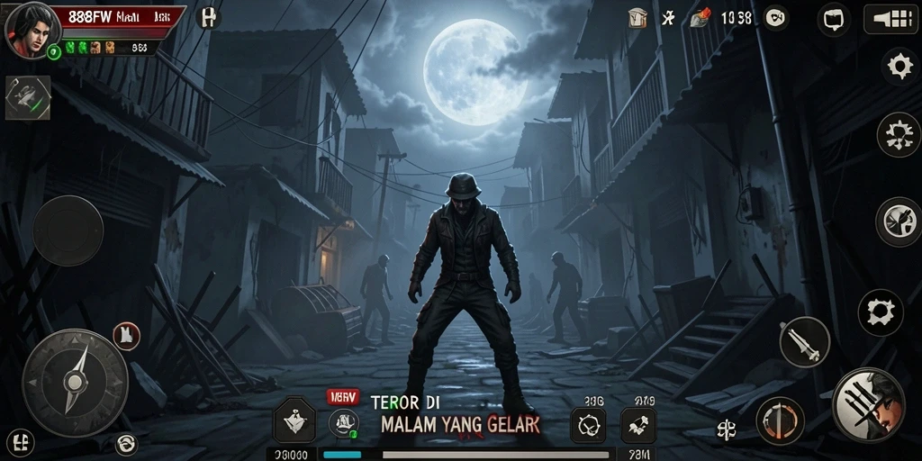 Gameplay menyeramkan di 888FW dengan efek suara yang menakutkan.