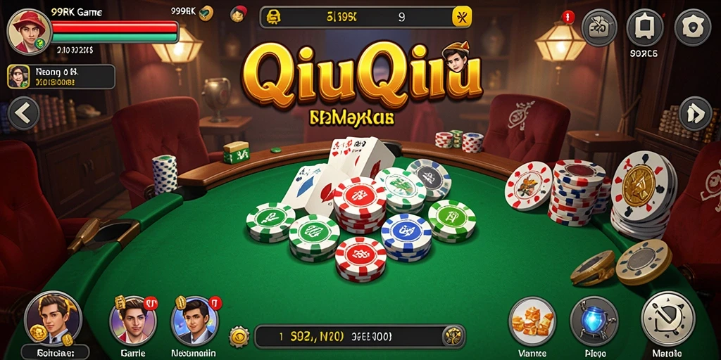 Tampilan gameplay seru dari 99RK, permainan QiuQiu yang menyenangkan.