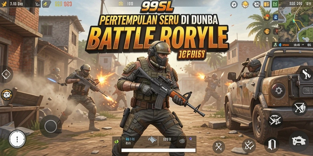 Screenshot 99SL menampilkan aksi intens dalam pertempuran Battle Royale.