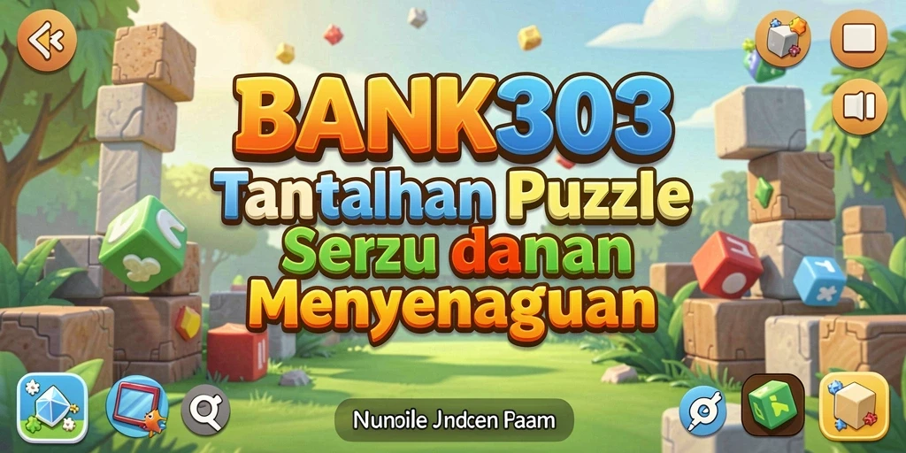 Screenshot gameplay utama BANK303 menampilkan tantangan puzzle yang menarik.