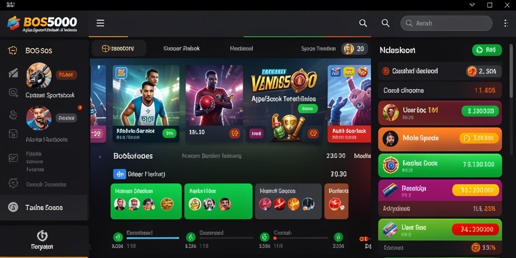 Tampilan gameplay taruhan olahraga di BOS5000 yang menarik.