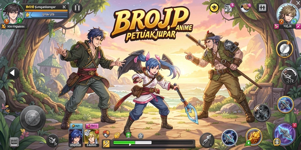 Tampilan gameplay yang menakjubkan dari BROJP dengan karakter Anime.
