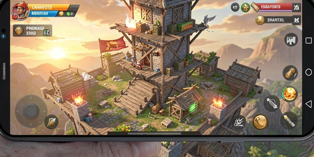 Tangkapan layar menampilkan aksi seru dalam gameplay Tower Defense CAHAYATOTO.