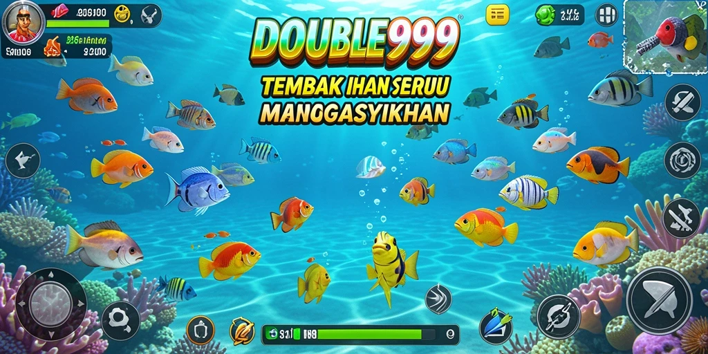 Tampilan gameplay Tembak Ikan di DOUBLE999 yang seru dan mengasyikkan.