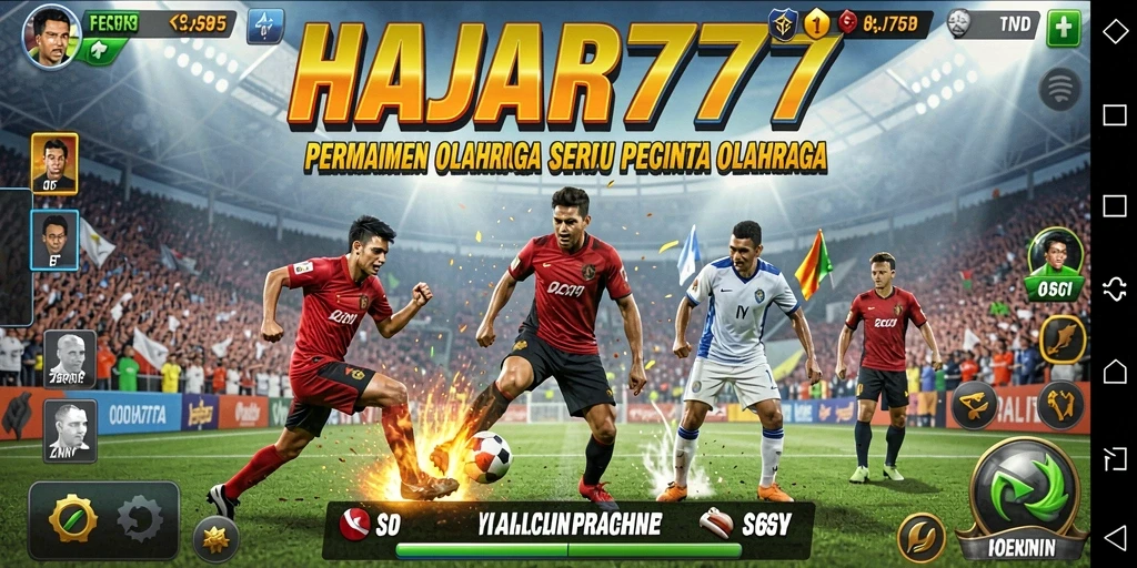 Screenshot gameplay dari HAJAR777 menunjukkan aksi seru dalam pertandingan olahraga.