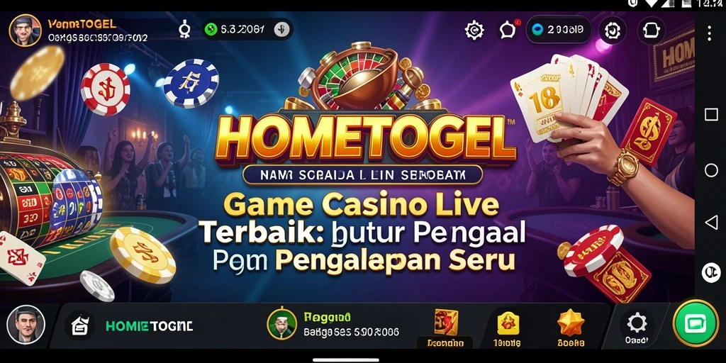 Screenshot HOMETOGEL menampilkan dealer dalam aksi di permainan Live Casino.