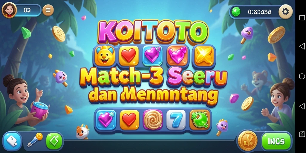 Gameplay menarik KOITOTO dengan mekanisme Match-3 yang memikat.