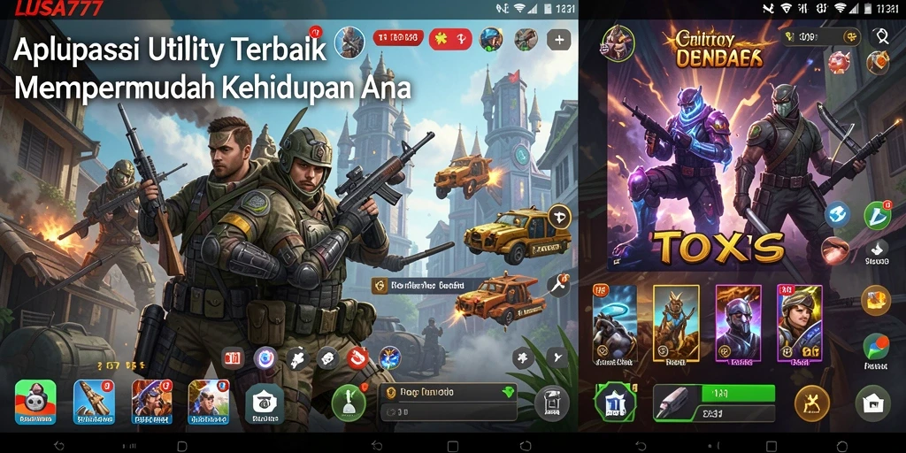 Screenshot utama LUSA777 menampilkan antarmuka aplikasi Utility yang sederhana.