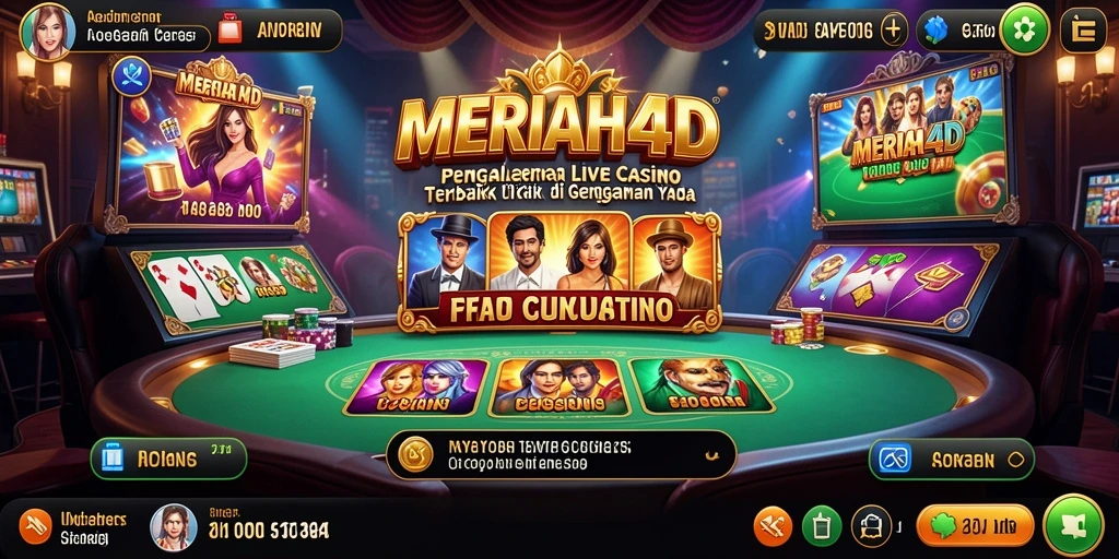 Tampilan gameplay Live Casino MERIAH4D yang menarik dan realistis.