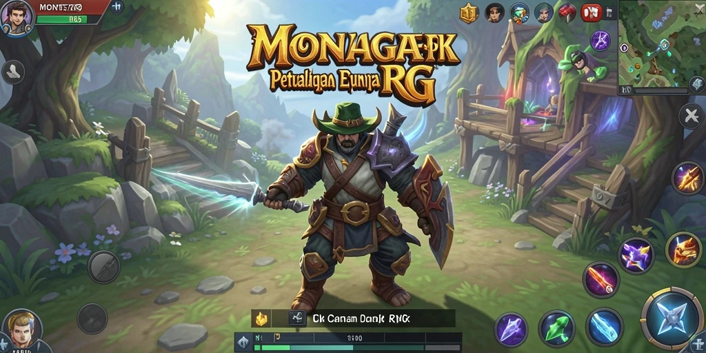 Tampilan gameplay MONTE77 yang penuh aksi dan strategi RPG.