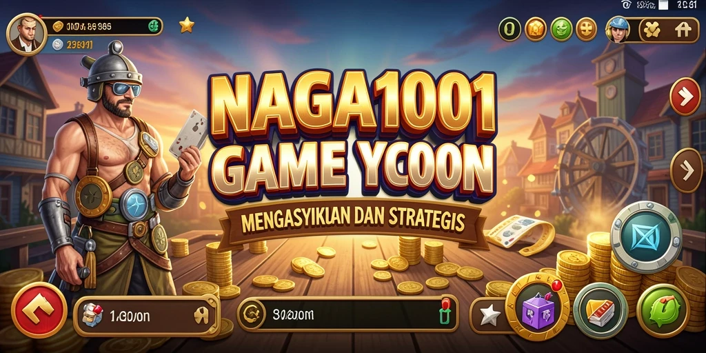 Screenshot gameplay NAGA1001 yang menunjukkan perencanaan bisnis yang strategis.