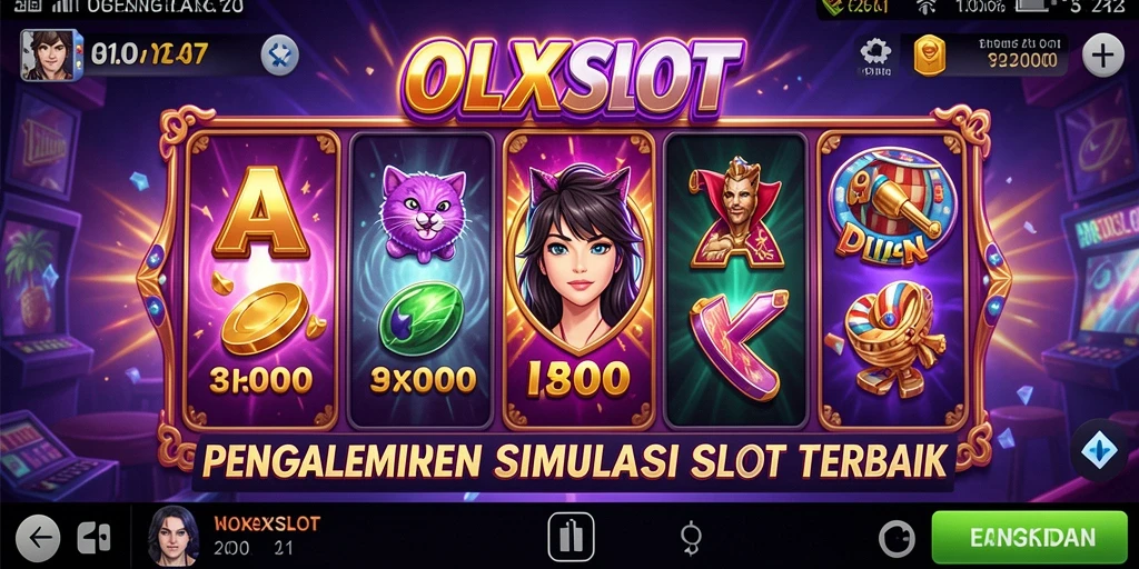 Screenshot OLXSLOT menampilkan gameplay slot yang penuh warna.