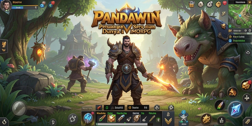 Tampilan gameplay seru dalam dunia fantasi MMORPG yang luas.