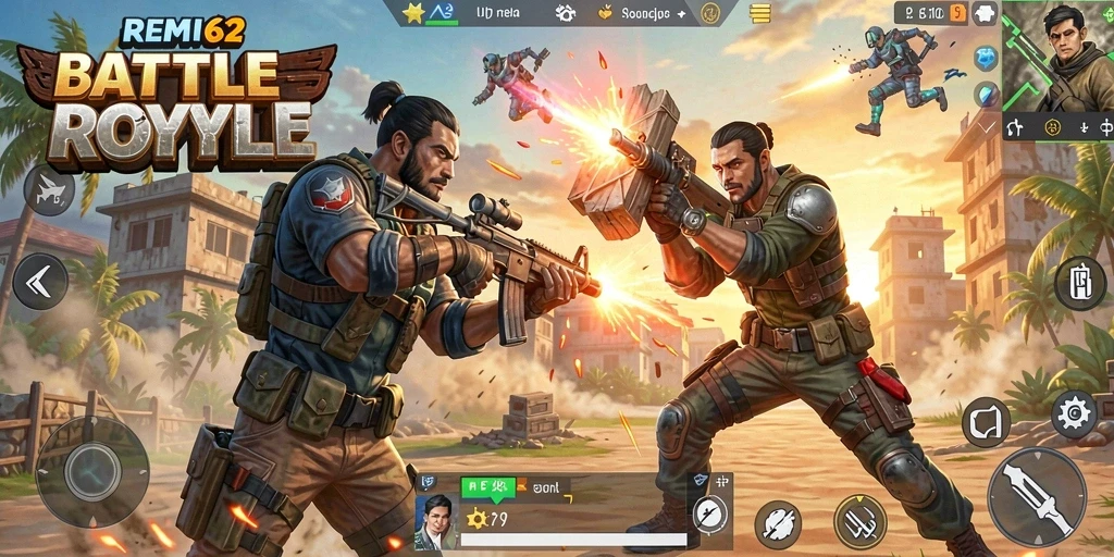 Screenshot gameplay epik dari REMI62 di arena Battle Royale.