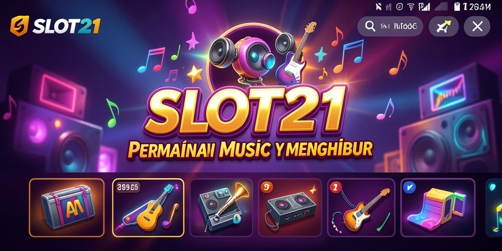 Screenshot gameplay SLOT21 menampilkan keseruan permainan musik yang dinamis.