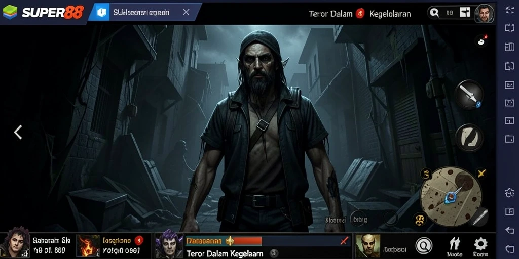 Gameplay SUPER88 yang menyeramkan dalam suasana mencekam.