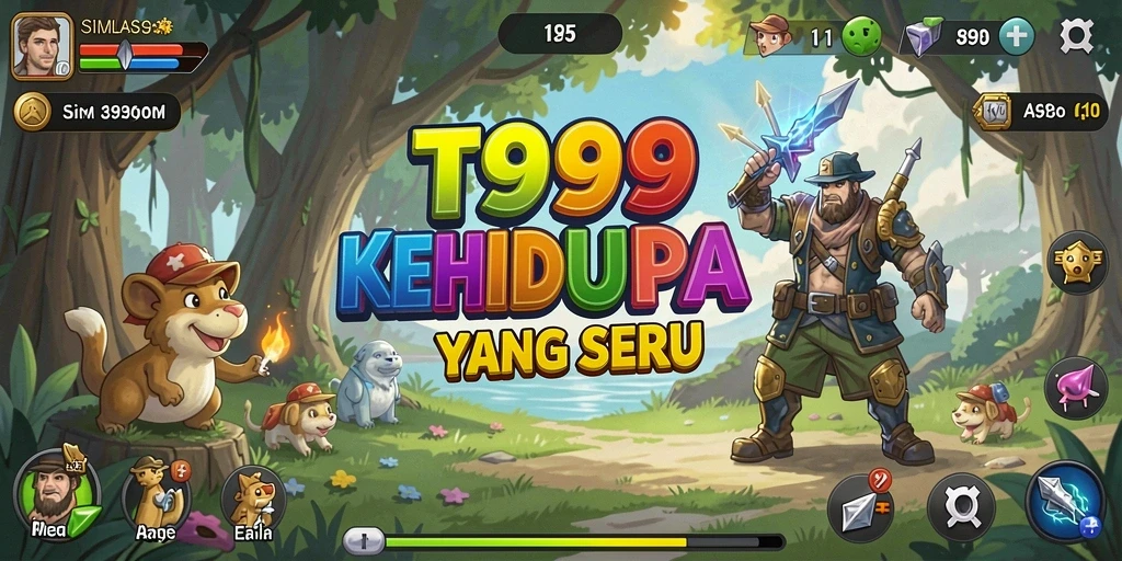 Screenshot gameplay T9999 menampilkan interaksi karakter dan lingkungan.