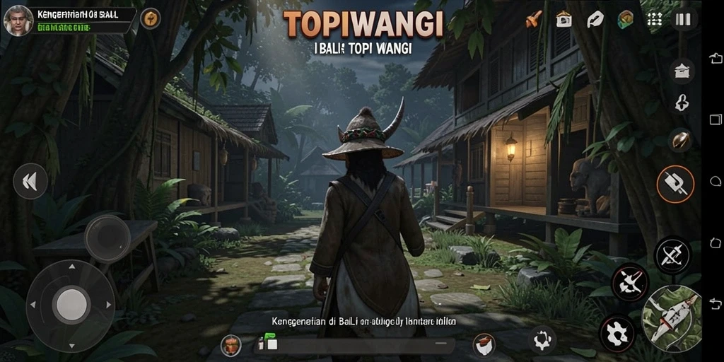Screenshot gameplay menunjukkan karakter menghadapi makhluk misterius di kegelapan.